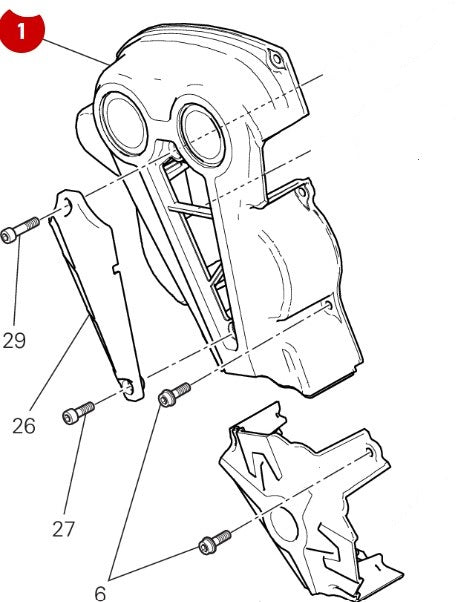 Couvercle extérieur courroie vertical - Ducati