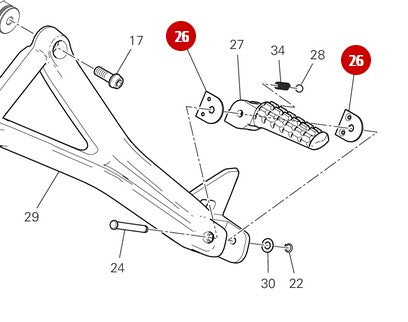 Plaquette repose pieds NEUF - Ducati