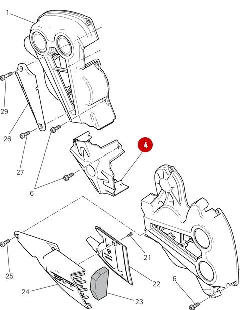 Couvercle central courroie - Ducati