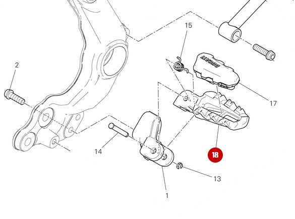 Left front footrest - Ducati