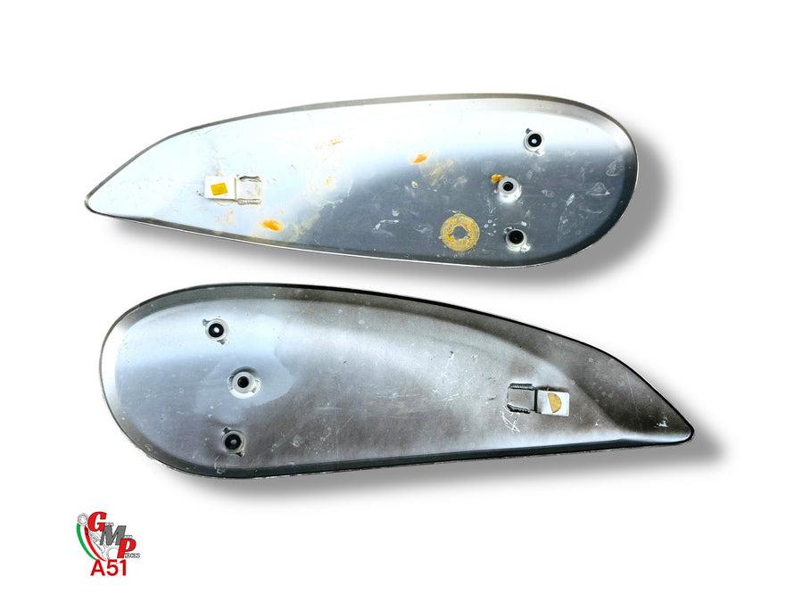 Pair of matte black aluminum fuel tank scoop covers - Ducati