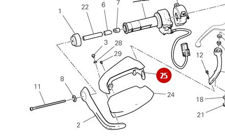Right Upper Handguard NEW - Ducati