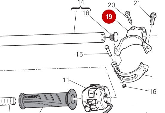 Etau demi bracelet avant gauche - Ducati