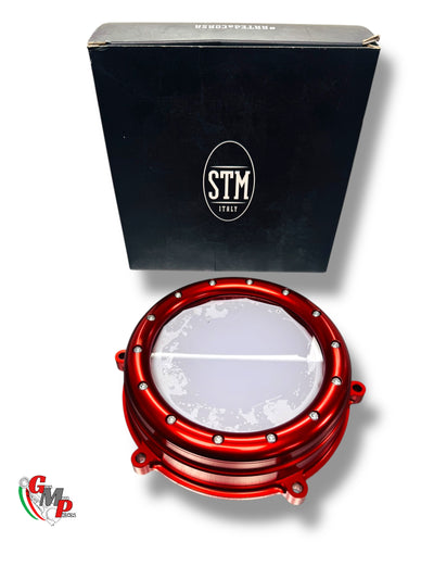 STM transparent Red smooth clutch cover NEW - Ducati
