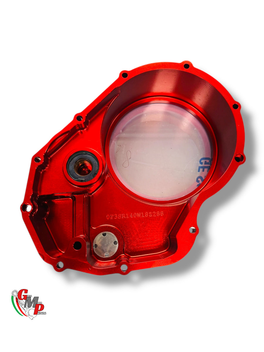STM Transparent Red Billet Clutch Cover NEW - Ducati