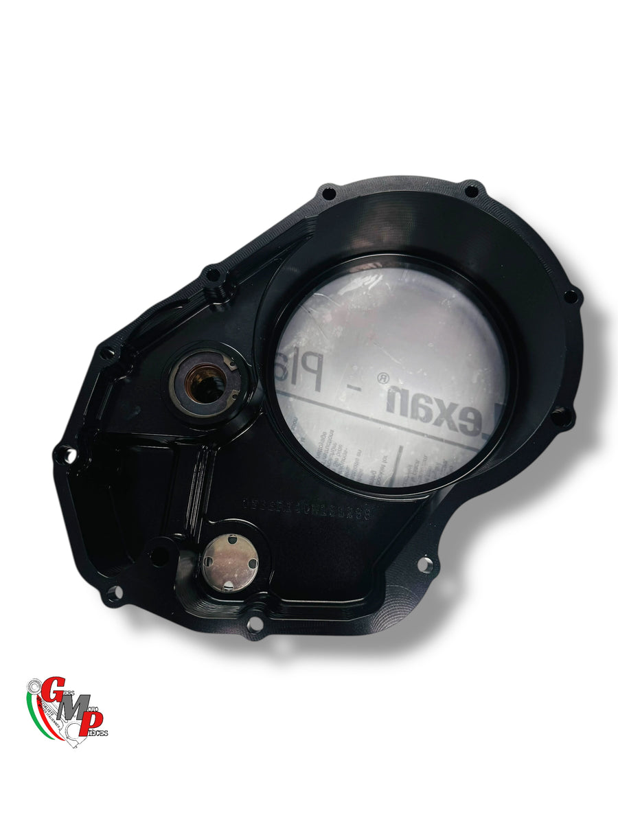 STM Machined Transparent Clutch Cover Black NEW - Ducati
