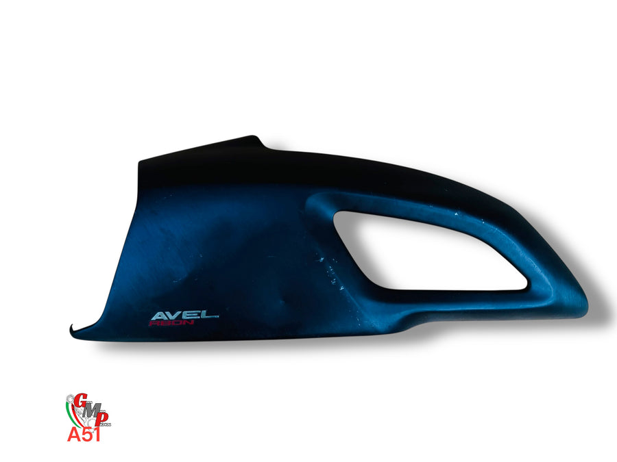 Left side scoop brushed black aluminum - Ducati