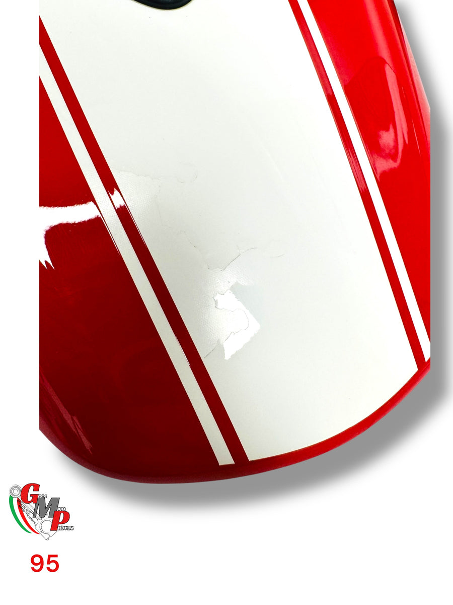 Red seat cowl with white stripe - Ducati