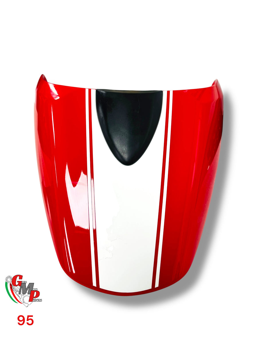 Red seat cowl with white stripe - Ducati