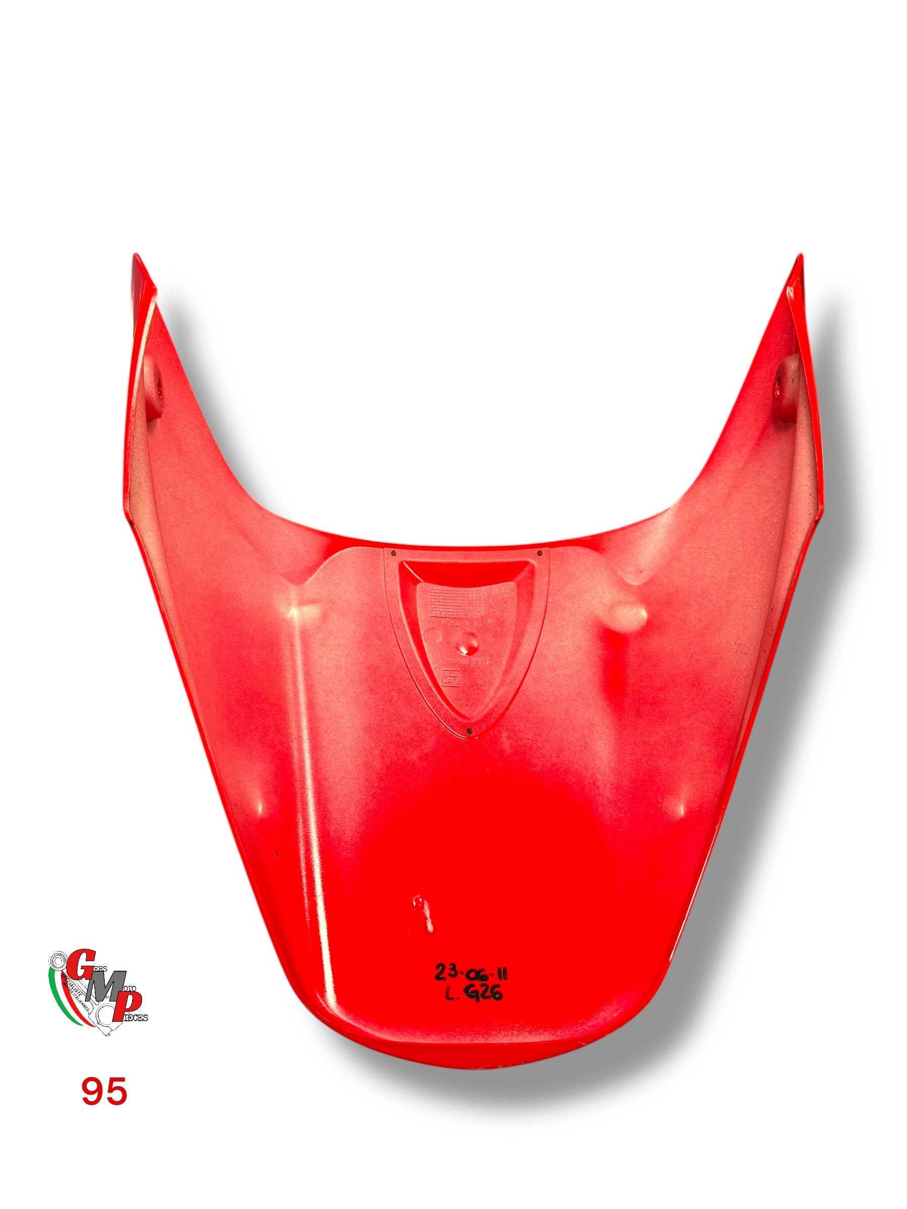 Capot de selle rouge bande blanche - Ducati